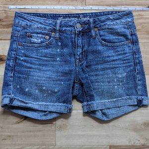 Destroyed boyfriend jean shorts